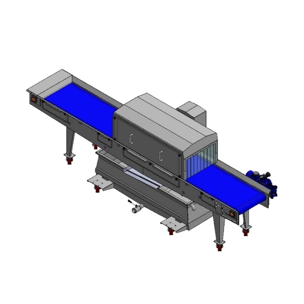 Washing, disinfection, and manual sorting tunnel for table grapes, tropical fruit, and leafy vegetables